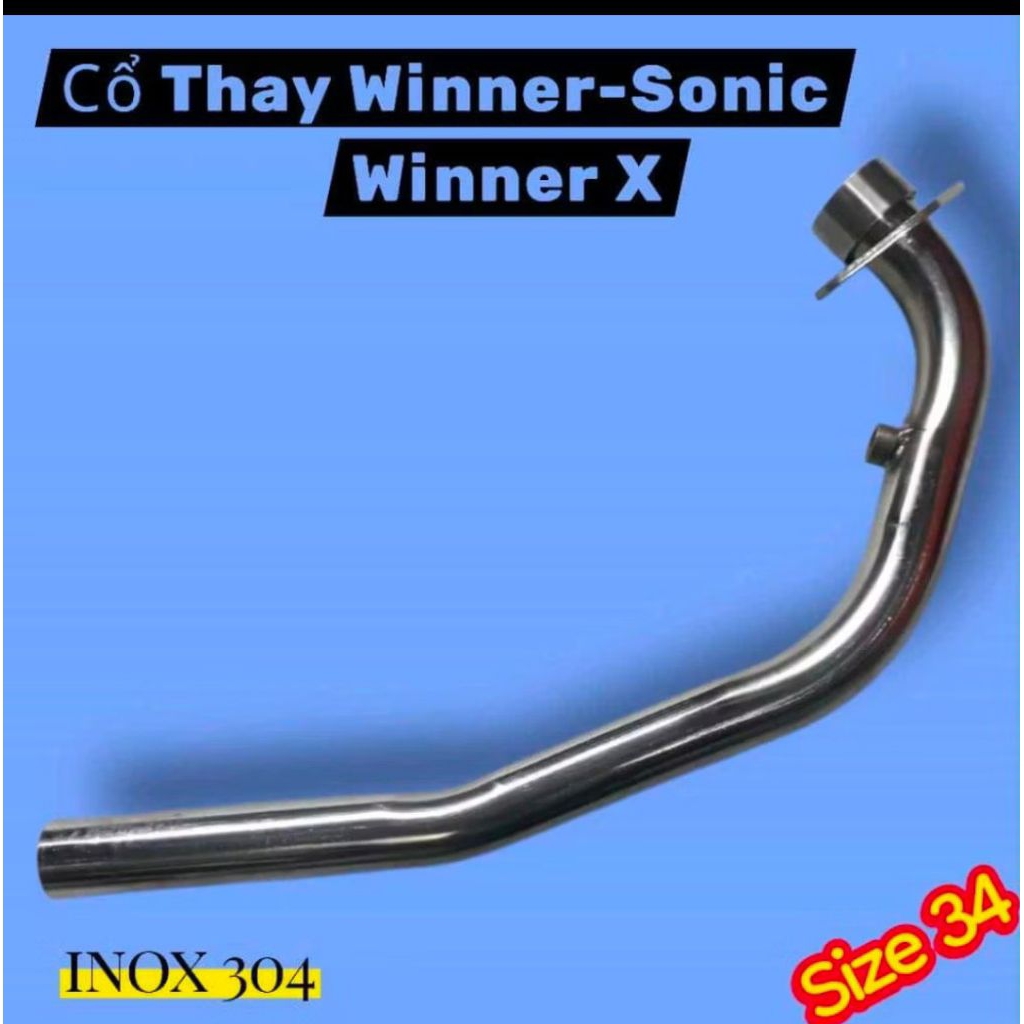 Cổ Pô Thay Cho Xe WINNER# SONIC, Winner X, V1 V2 V3.inox 304 (size 34)
