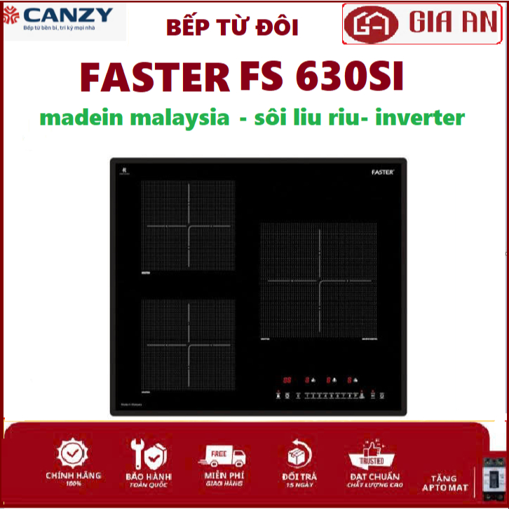 Bếp từ 3 Faster FS 630SI | Bếp từ 3 Canzy CZ 656HNT | Bếp điện 3 lò từ Smaragd SI3 9999