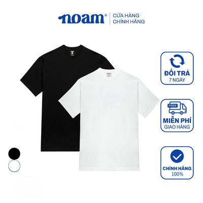 Áo thun Form rộng NOAM Uniform Homies Unisex 100% Cotton - Màu trắng/đen