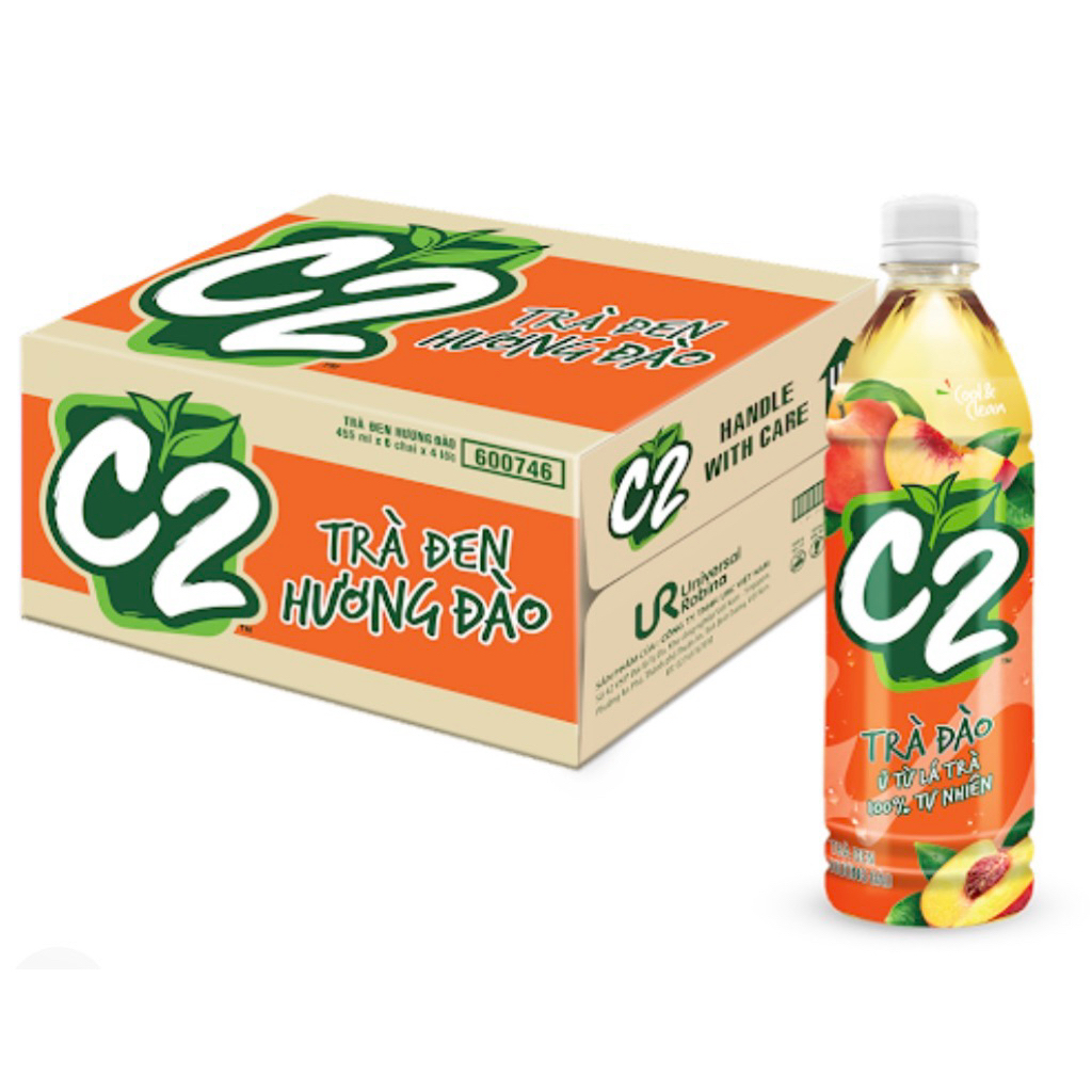[ 1 Thùng 24 Chai] C2 Trà Đen Hương Đào