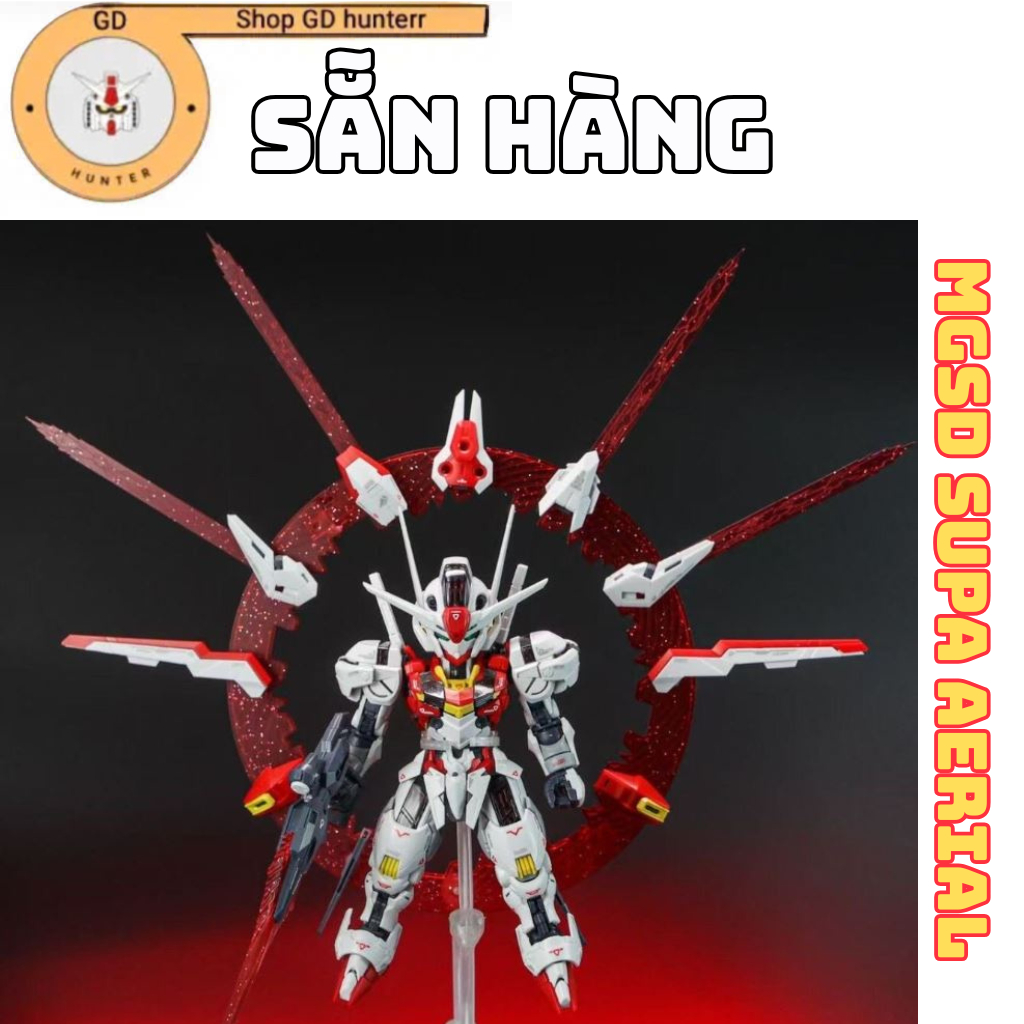 [SẴN HÀNG] Mô hình lắp ráp MGSD SUPA Aerial RED tặng đế hiệu ứng, Đồ chơi lắp ráp nhựa ( Tặng Base V