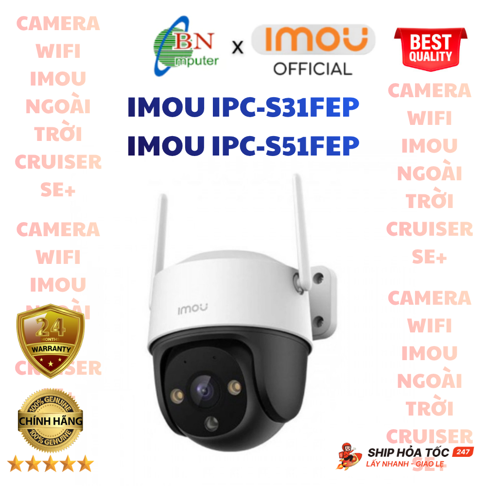 Camera IMOU BAN ĐÊM CÓ MÀU Cruiser SE+ IPC-S31FEP,  IPC-S51FEP 360 ĐỘ, LOA MIC, Wifi, Ngoài Trời