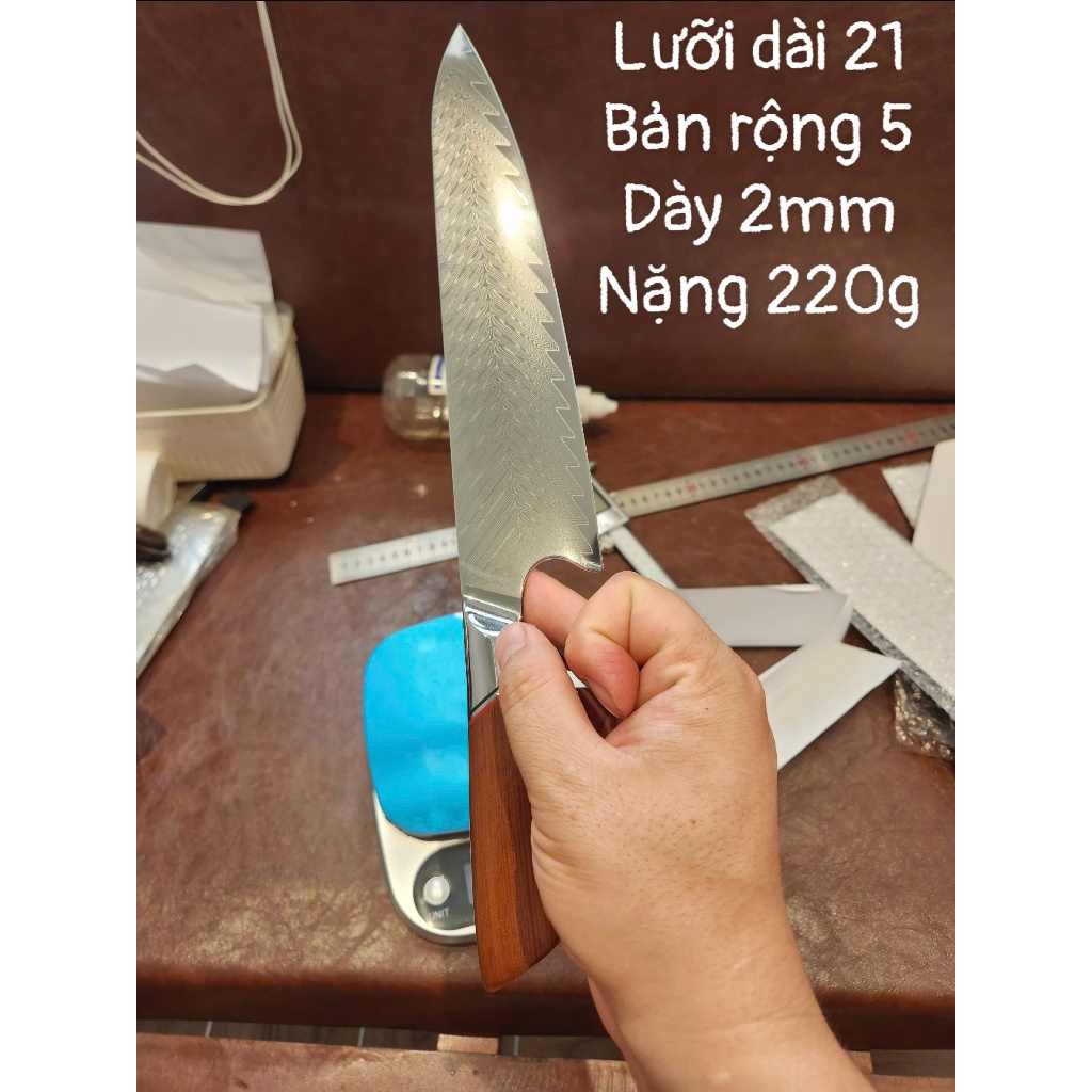dao bếp damascus guyto lõi vg10 nhật bản gt06