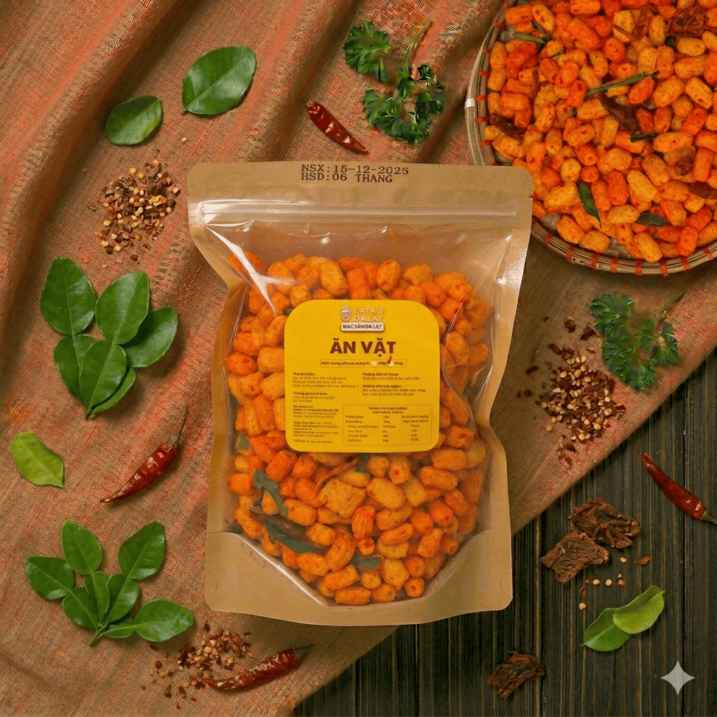 Nui Sấy Bò Lá Chanh Snack Ăn Vặt