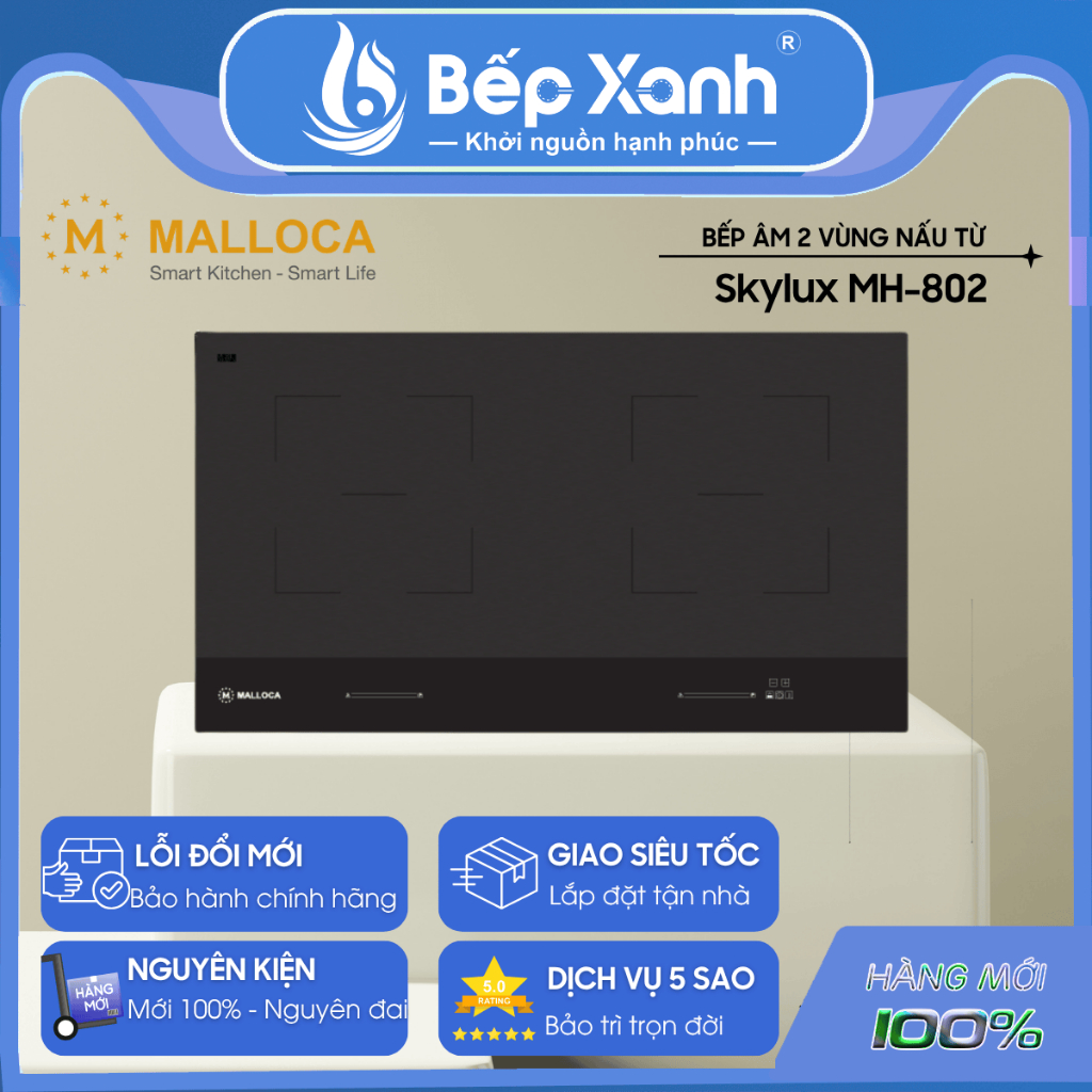 Bếp từ Malloca Skylux MH-802 - 2 vùng nấu