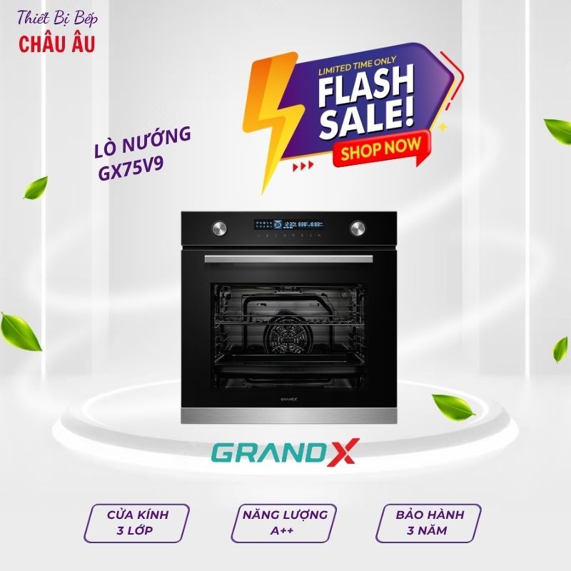 Lò nướng âm tủ GrandX GX75V8 – Hiệu suất cao, nấu ngon đa chức năng