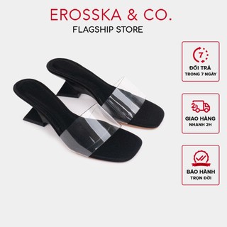 EROSSKA - Dép cao gót quai trong mũi vuông gót nhọn kiểu dáng basic mùa hè màu đen - EM159