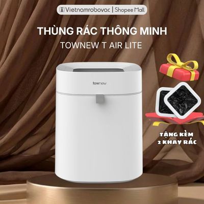 Thùng rác thông minh TOWNEW T AIR LITE (Gray/ White) - Tự động hàn túi, thay túi rác -BẢN QUỐC TẾ- Hàng chính hãng