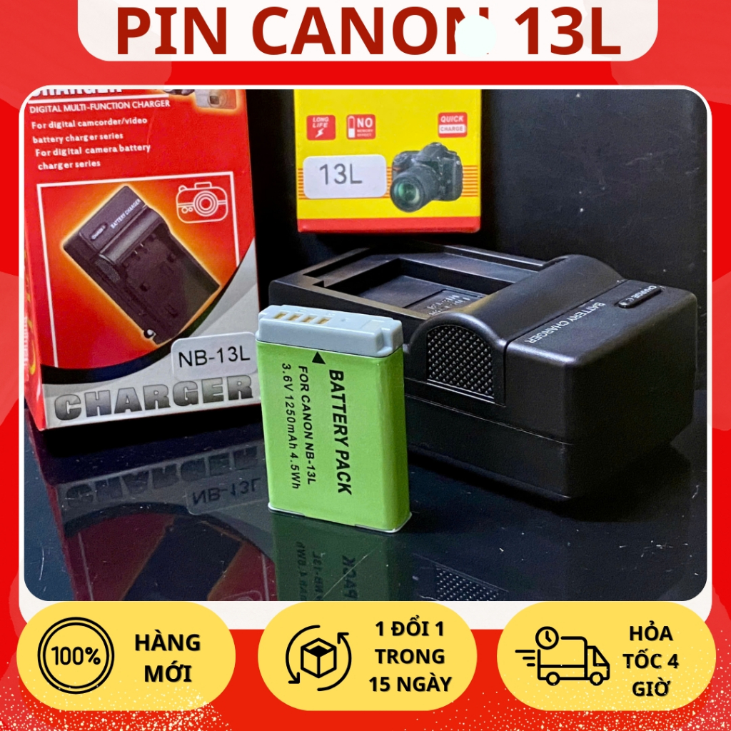 Bộ Sạc, Pin Thay Thế NB-13L Cho PowerShot SX620, SX720, SX730, SX740... Chất Lượng Cao