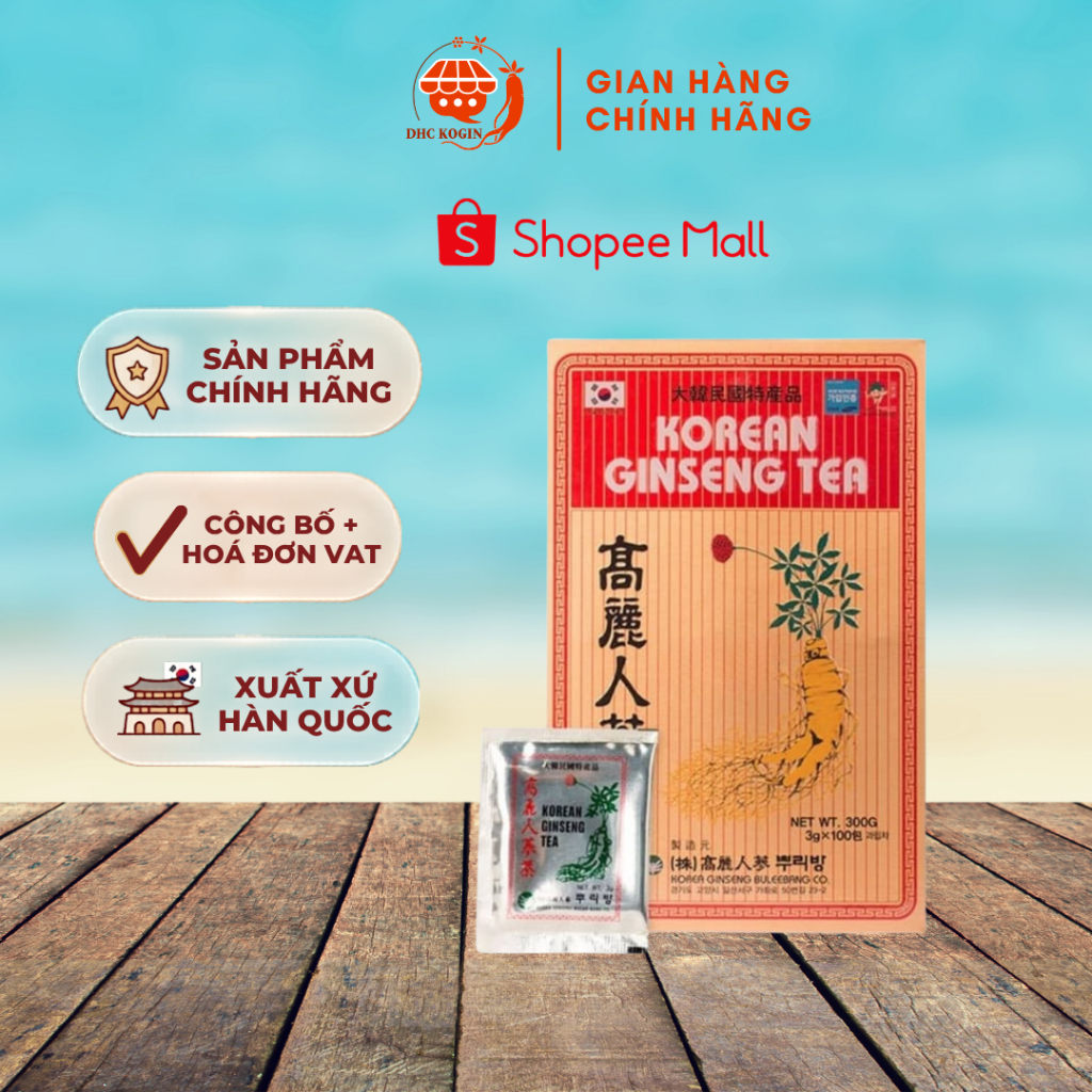 Trà Nhân Sâm Hàn Quốc Korean Ginseng Tea (Hộp 100 gói x3g) - DHC Korea Ginseng