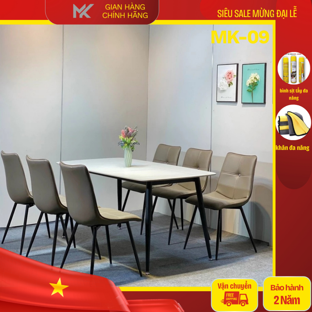 Bộ Bàn Ăn MK09- Ghế Cross Cao Cấp - Nội Thất MK home
