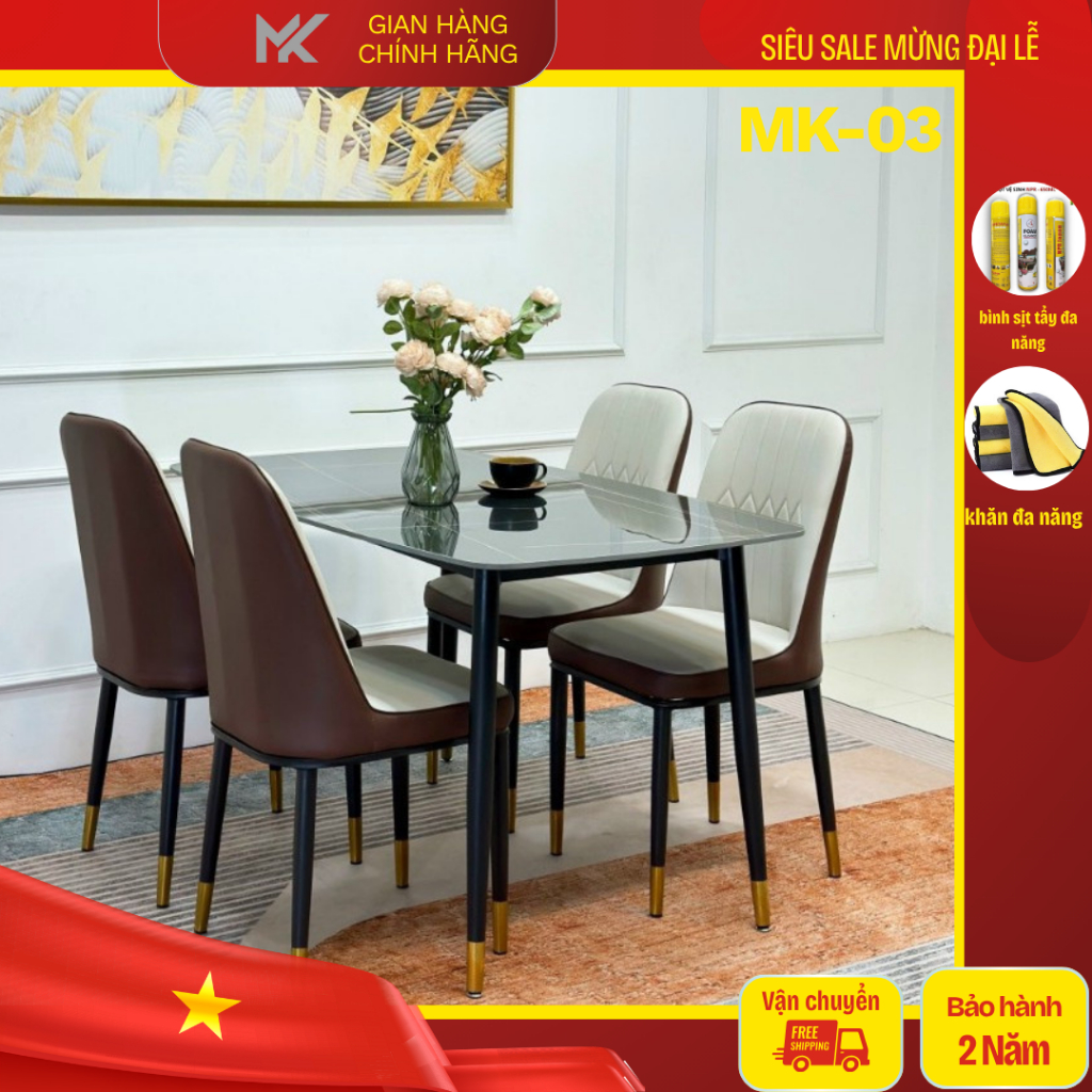Bộ Bàn Ăn MK03- Ghế Monet Không Tay Nhập Khẩu Cao Cấp - MK home