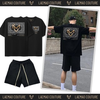Set thun LAEMAO chất liệu cotton form oversize LM BANDANA ĐEN