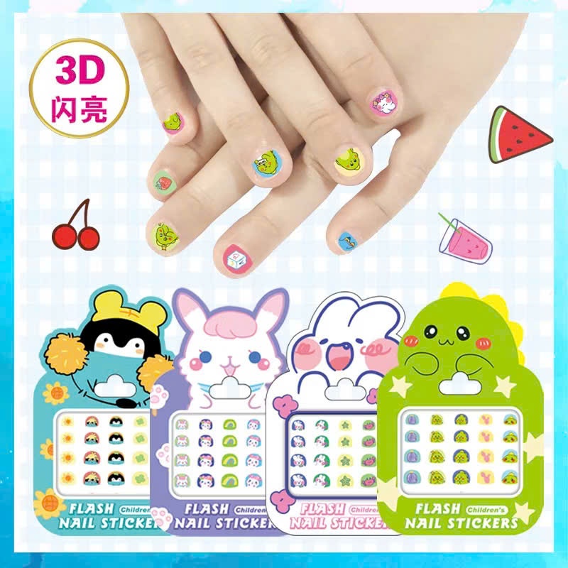 Set 5 tờ sticker dán móng tay 3D nhiều mẫu cho bé