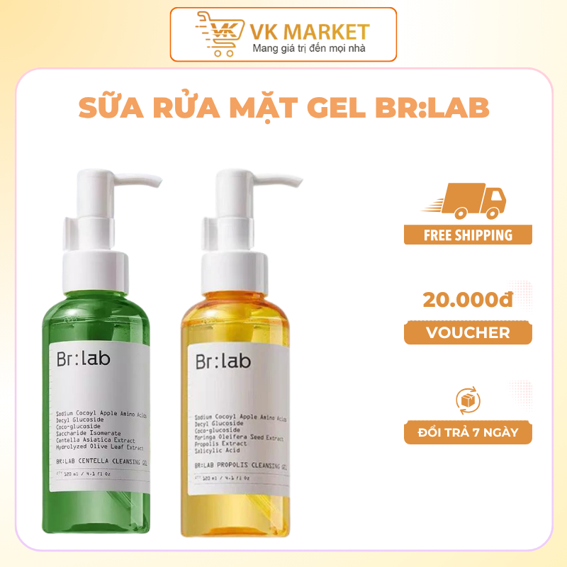 Sữa Rửa Mặt Gel BR:LAB Hàn Quốc Dịu Nhẹ, Da Nhạy Cảm 120ml