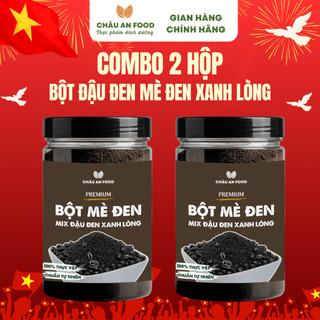 Combo 2 Hũ Bột Đậu Đen Mix Mè Đen Xanh Lòng CHÂU AN FOOD Nguyên Chất Giàu Dinh Dưỡng Không Chất Bảo Quản Đen Tóc Đẹp Da
