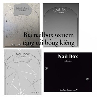 (Giá Hủy Diệt) Bìa nailbox 2 mặt C042 BLACK CARD - bìa gắn móng tay, bìa nailbox 11x9cm cán màng giấy c300