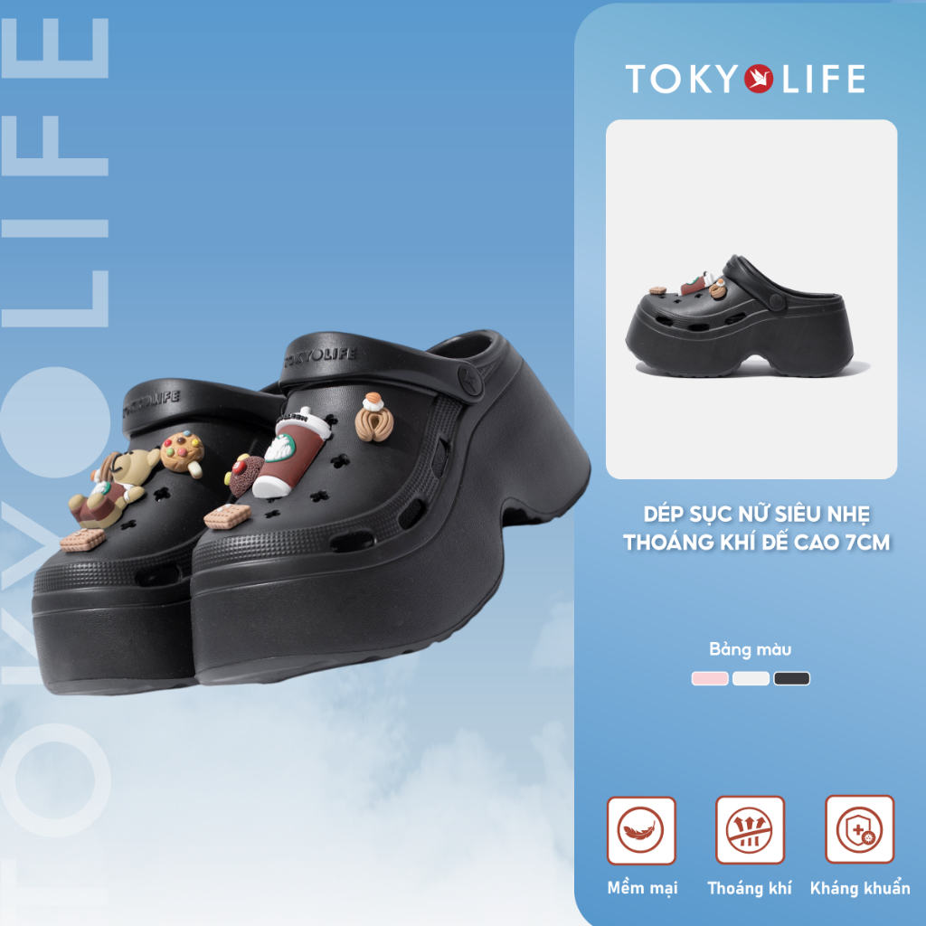 Dép sục NỮ siêu nhẹ thoáng khí 7cm TOKYOLIFE 40004778