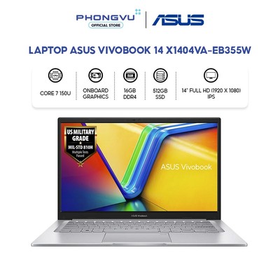 Laptop Asus Vivobook 14 X1404VA-EB355W (Core 7 150U/ 16GB/ 512GB/ Win 11 Home) - Bảo hành 24 tháng
