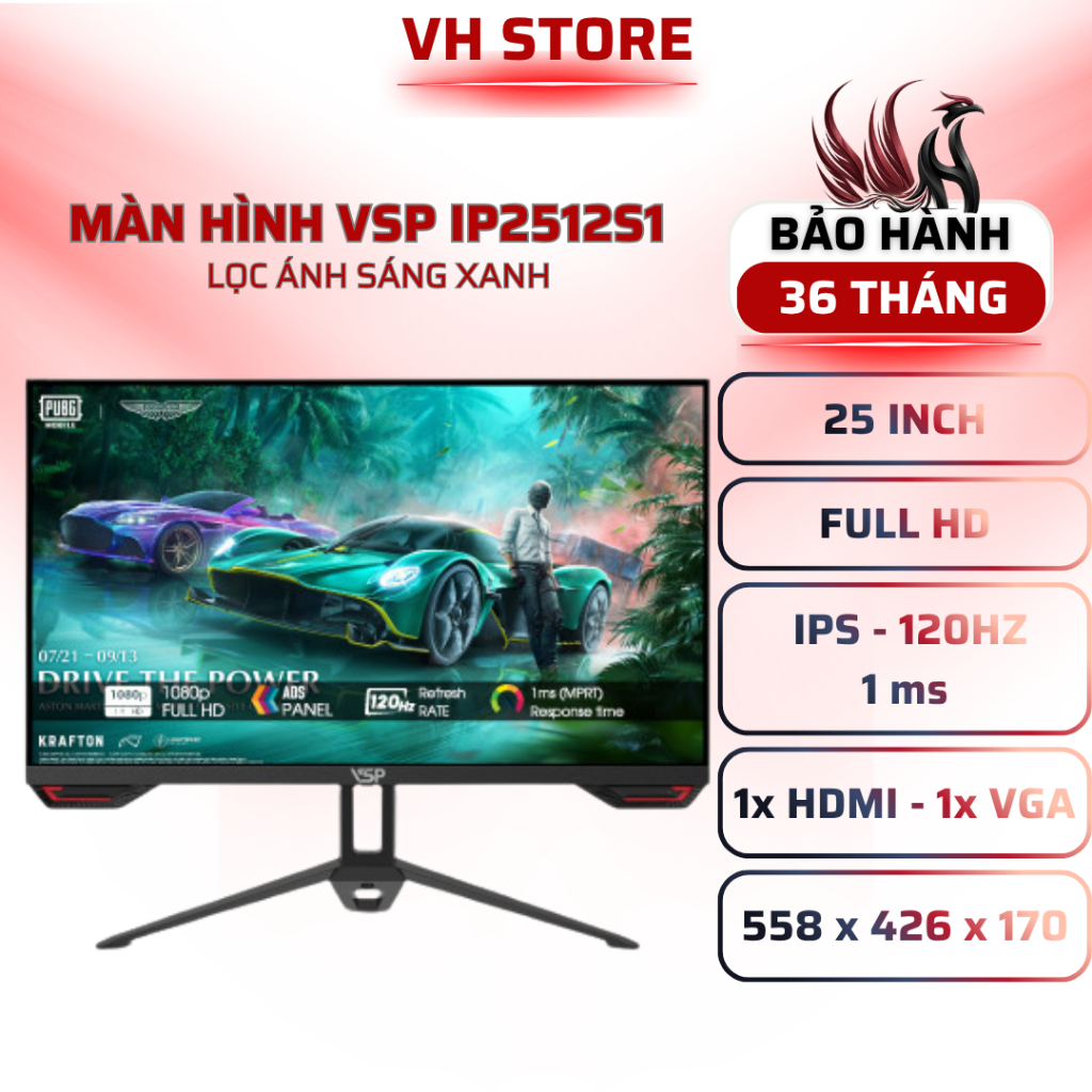Màn Hình VSP IP2512S1 25" IPS FHD 120Hz 1ms Giá Tốt - BẢO HÀNH 36 THÁNG - VHSTORE