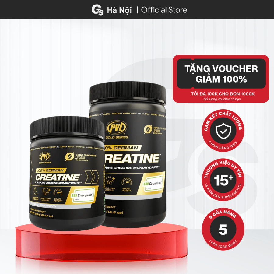 Bột tăng sức mạnh PVL CREAPURE German Creatine siêu mịn siêu tinh khiết, hỗ trợ tập gym - Gymstore