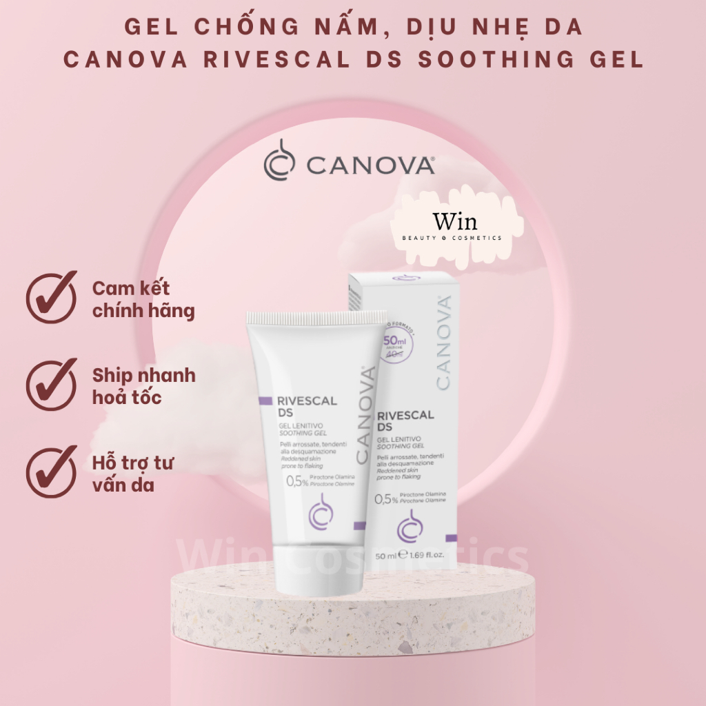 [Hàng công ty] Gel chống nấm, dịu nhẹ da Canova Rivescal Ds - Soothing Gel 50ml