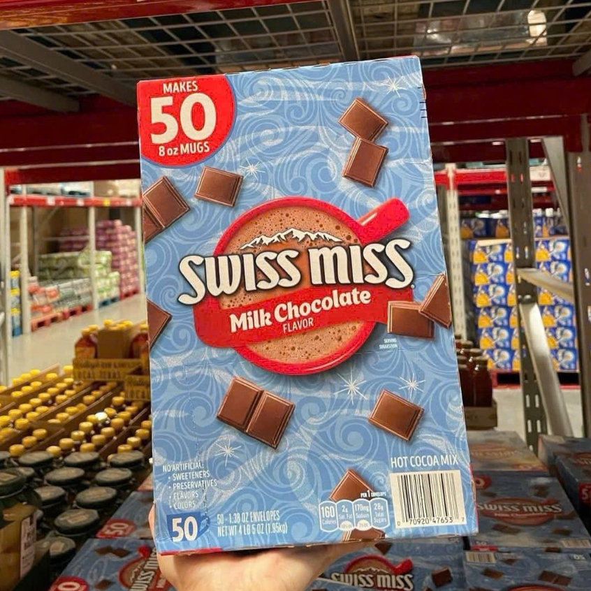 Bột cacao sữa socola Swiss Miss milk chocolate hộp 50 gói USA