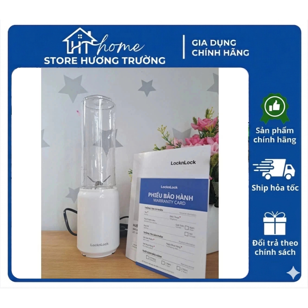 Máy xay sinh tố cỡ nhỏ Locknlock Blender EJM433WHT 280ml - hàng chính hãng