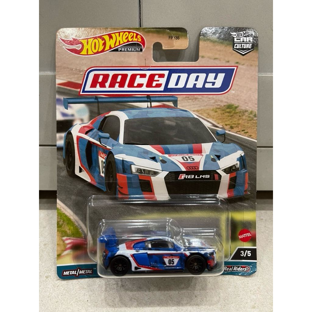 Xe mô hình đồ chơi bánh cao su Hotwheels 1:64 PREMIUM - CAR CULTURE - Audi R8 LMS (card như hình)