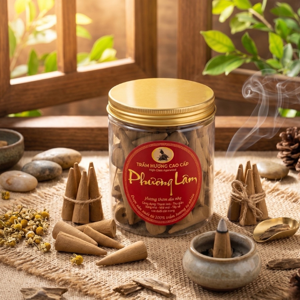 Nụ trầm hương Phương Lâm xông nhà tẩy uế thư giãn