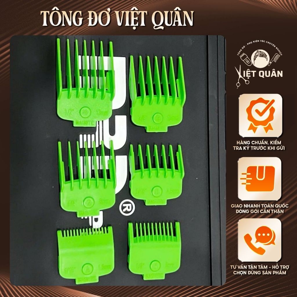 Bộ Cữ Nam Châm Dahosa 6 Chi Tiết Cho Tông Đơ WAHL, MRD, Tuft, Cữ Tông Đơ Hít Nam Châm Chuyên Nghiệp