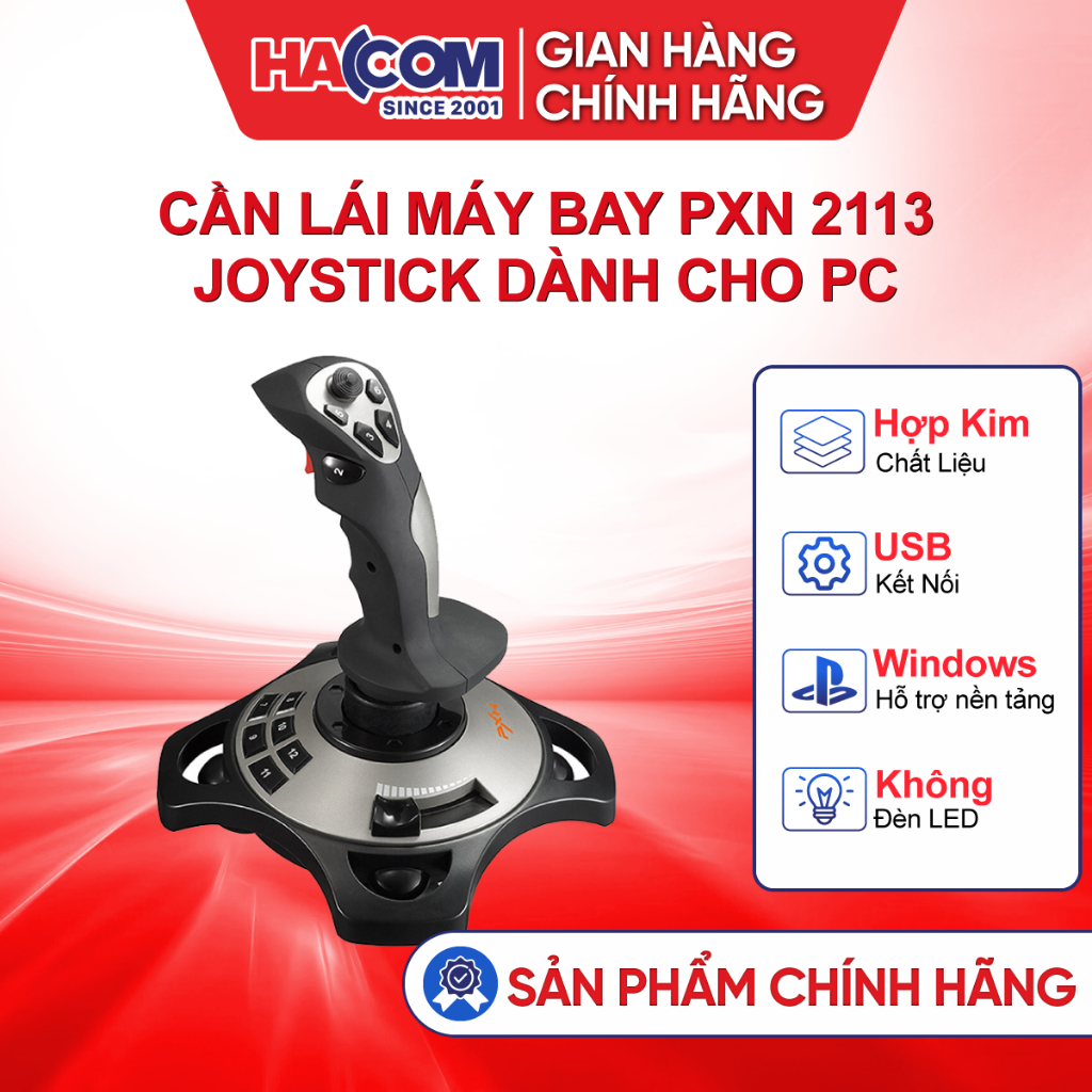 Cần Chơi Game Lái Máy Bay PXN 2113 Joystick Cao Cấp Chuyên Nghiệp Dành Cho PC - BH 12 Tháng HACOM PC