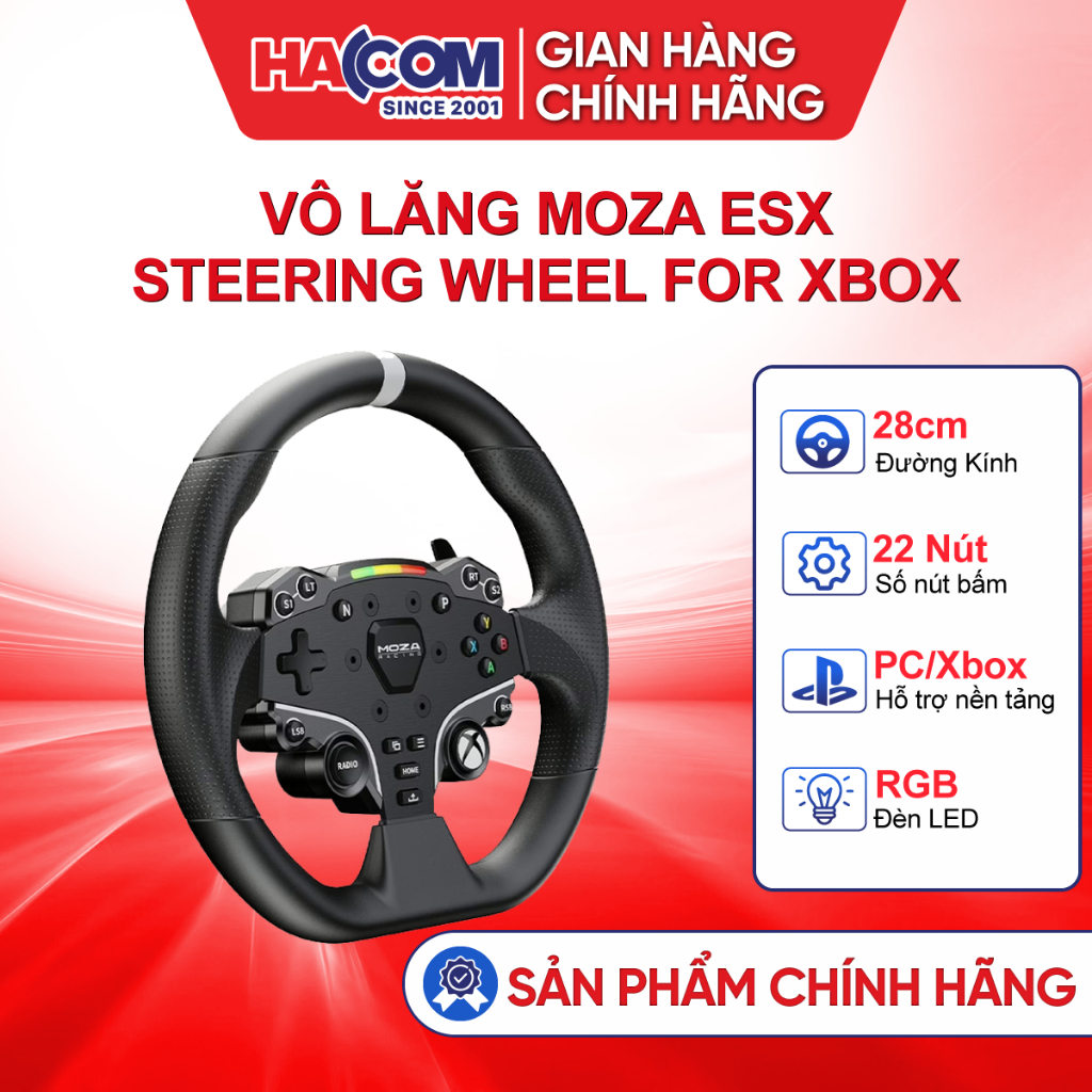 Vô Lăng Chơi Game Đua Xe Moza ESX Steering Wheel Cho Xbox/PC - BH 12 Tháng Hacom PC