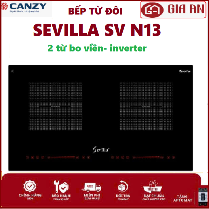 bếp từ Sevilla SV-N13. Bếp từ dối sevilla thế hệ mới bo viền kim loại, bếp điện từ đôi chính hãng bả