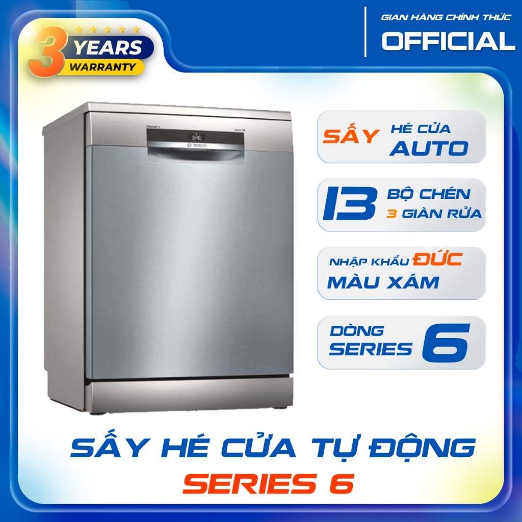 [NEW 2025] Máy rửa bát Bosch SMS6ECI11E/ SMS6ECI93E - Sấy Hé Cửa sấy khô - Series 6, BH 3 NĂM, nhập 
