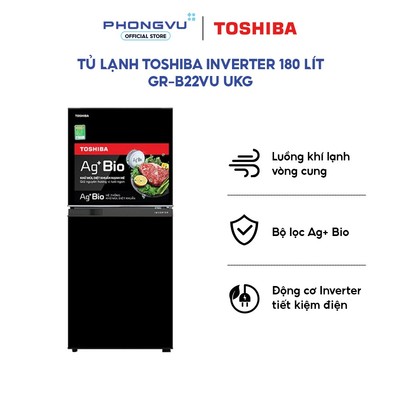 Tủ lạnh Toshiba 180L GR-B22VU(UKG) - Ngăn đá trên - Inverter - Cấp đông mềm - Bảo hành 24 tháng