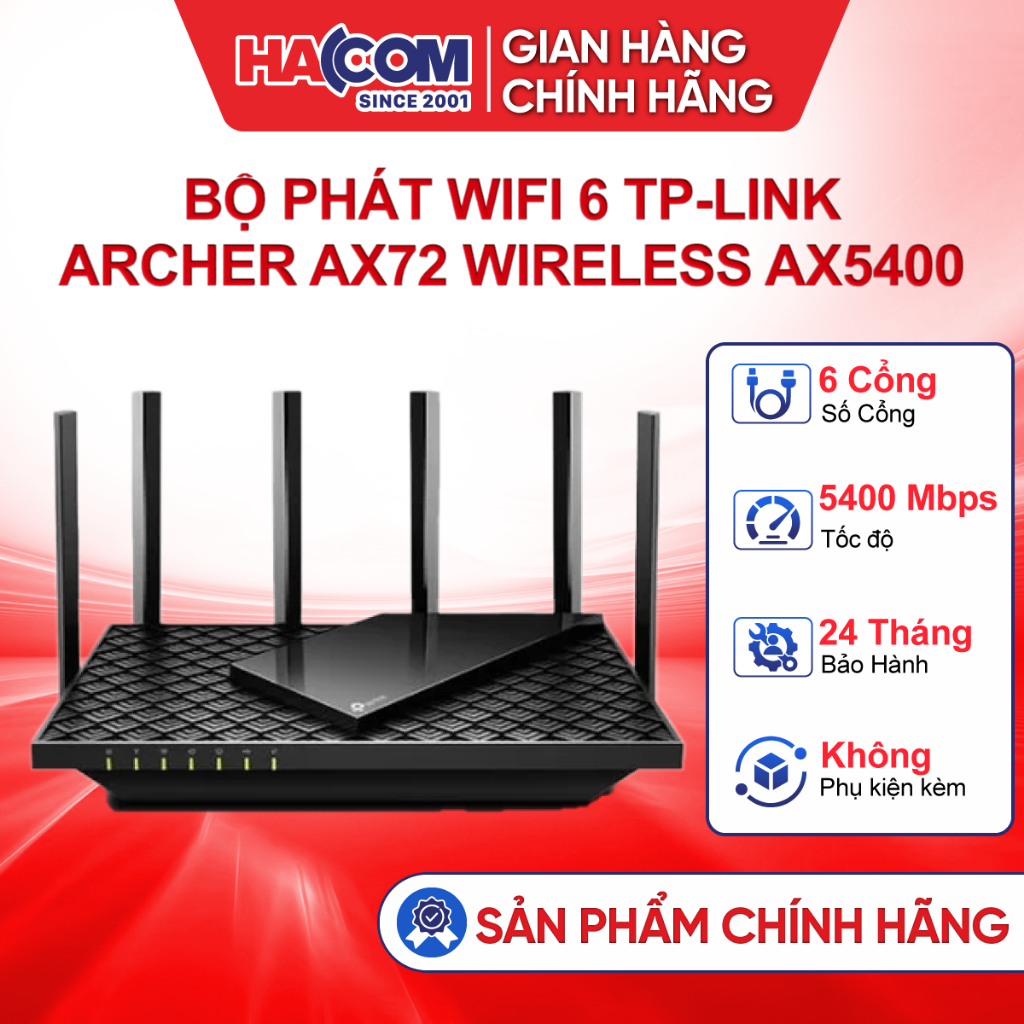 Bộ Phát Wifi TP-Link Archer AX72 / AX73 Wifi 6 Gigabit Băng Tần Kép AX5400
