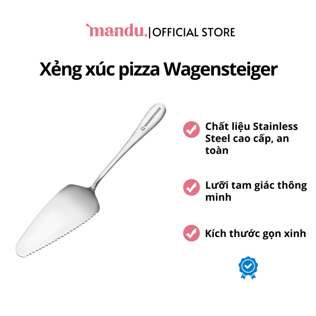 Xẻng xúc Pizza Wagensteiger, thép không gỉ cao cấp, cắt phô mai tiện lợi, vừa tay, dễ thao tác