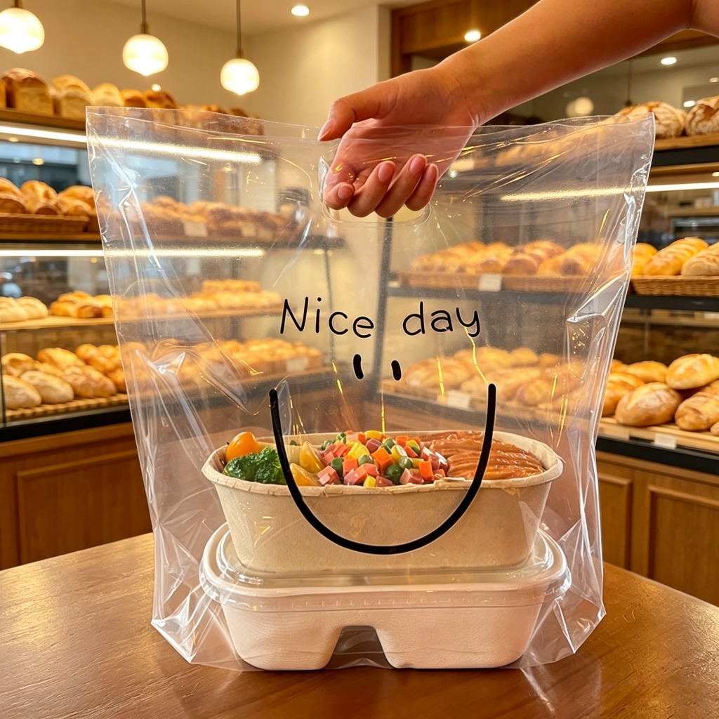 50 Bakery Bakery Túi xách tay rõ ràng Bánh tráng miệng Bánh mì nướng Thực phẩm mang đi bằng nhựa