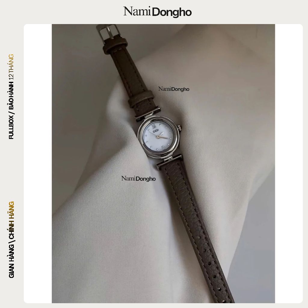 [ NAMI Dongho GEDI 8822 ] Đồng Hồ Nữ Dây Da Gedi Chính Hãng - Đồng Hồ Size Nhỏ 22mm Chống Nước Bảo H
