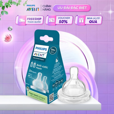 Núm Ty Philips Avent Shrinkwrap Chính Hãng, Van Chống Sặc Đầy Hơi Đủ Size