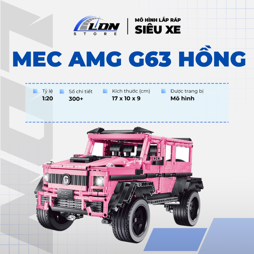 Mô Hình Lắp Ráp Siêu Xe Mec AMG G63 Hồng Tỉ Lệ 1:20