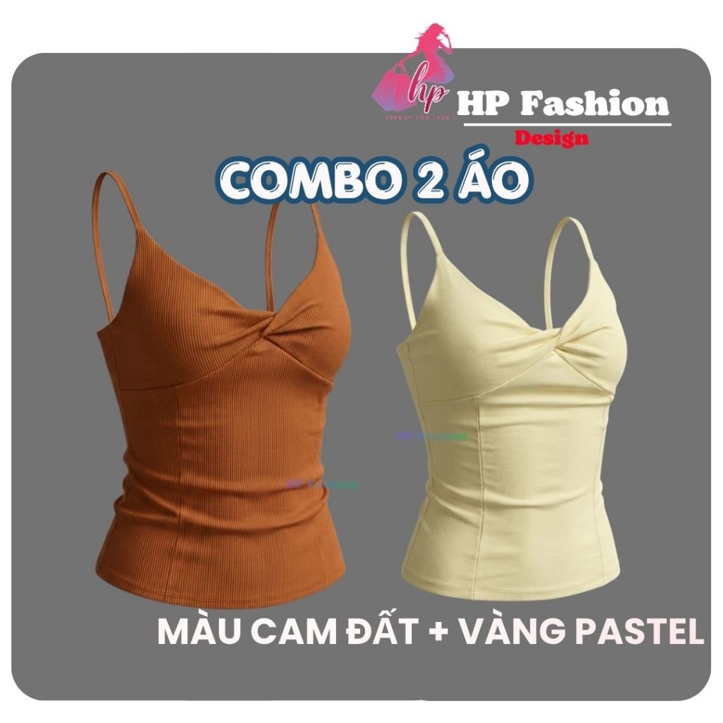 Áo hai dây nữ form dài ôm body không mút chiết eo basic xoắn v1 , áo kiểu mùa hè vải cotton QC co giãn HP106 | BigBuy360 - bigbuy360.vn