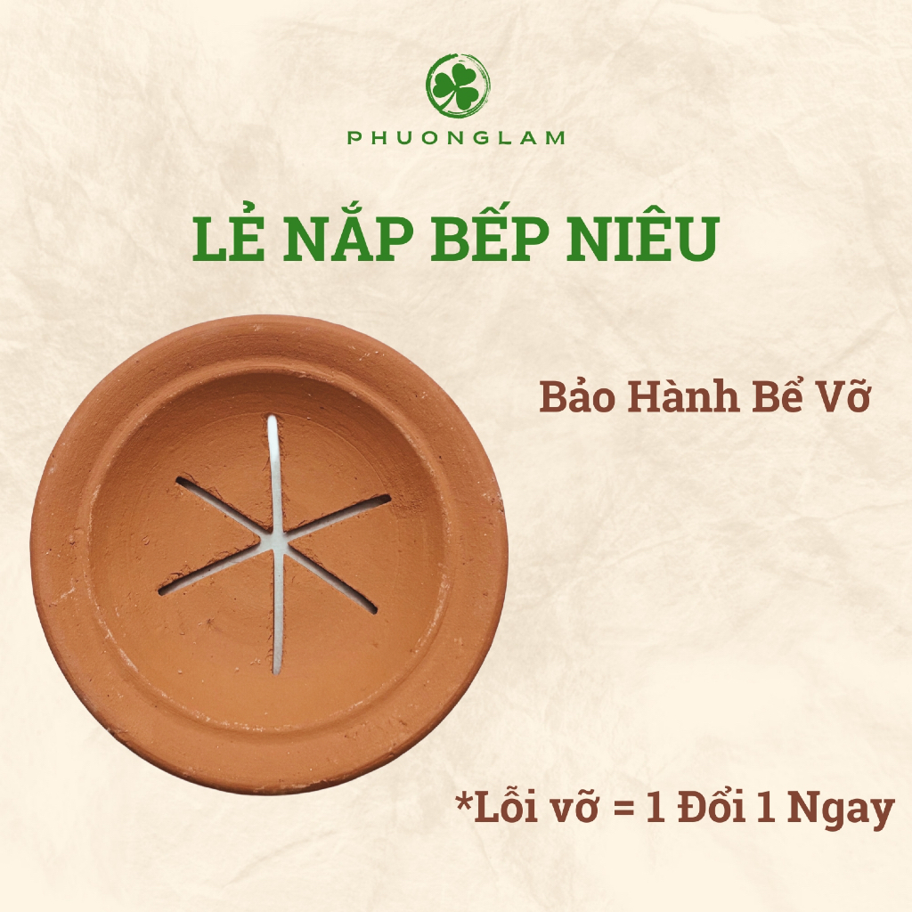 Nắp bếp niêu xông thảo mộc đất nung giữ nhiệt tiện thay
