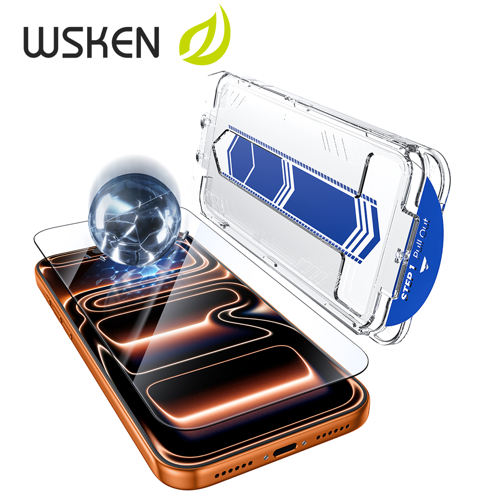 [iPhone 17PM Không viền đen] Kính cường lực WSKEN chống nổ, chống vân tay, HD trong suốt, thân thiện