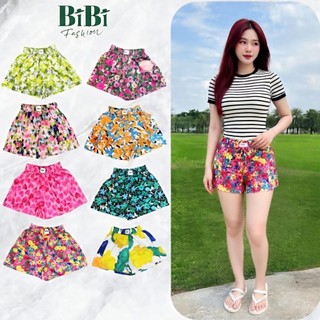 Quần short thô nhiều họa tiết hoa nổi bật, Quần sooc đùi nữ cho mùa hè, đồ đi biển năng động (40-65kg) BiBi