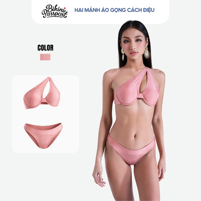 Đồ bơi nữ cao cấp Bikini Passport dạng hai mảnh áo gọng phối váy cover cách điệu - NUDE - VS176_NUDE