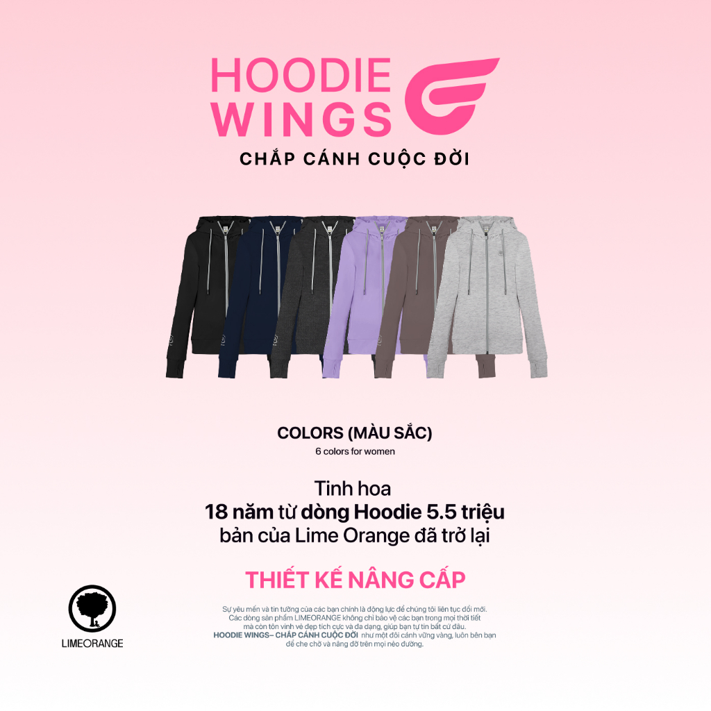 [2026] Áo Khoác Nữ Cotton Chống Nắng Chống UV Nữ LIME ORANGE Hoodie Wings OO26027101 | BigBuy360 - bigbuy360.vn