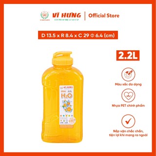 Bình Nước Thể Thao 1100ml - 2200ml Vĩ Hưng - Nắp Kín Chống Tràn, Nhựa An Toàn, Không BPA