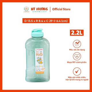 Bình Nước Thể Thao 1100ml - 2200ml Vĩ Hưng - Nắp Kín Chống Tràn, Nhựa An Toàn, Không BPA